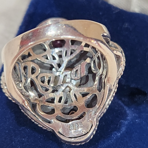 Bangkok Ratnaraj Sterling Silver Ring with Genuine Ruby & Button Pearl - Picture 4 of 7